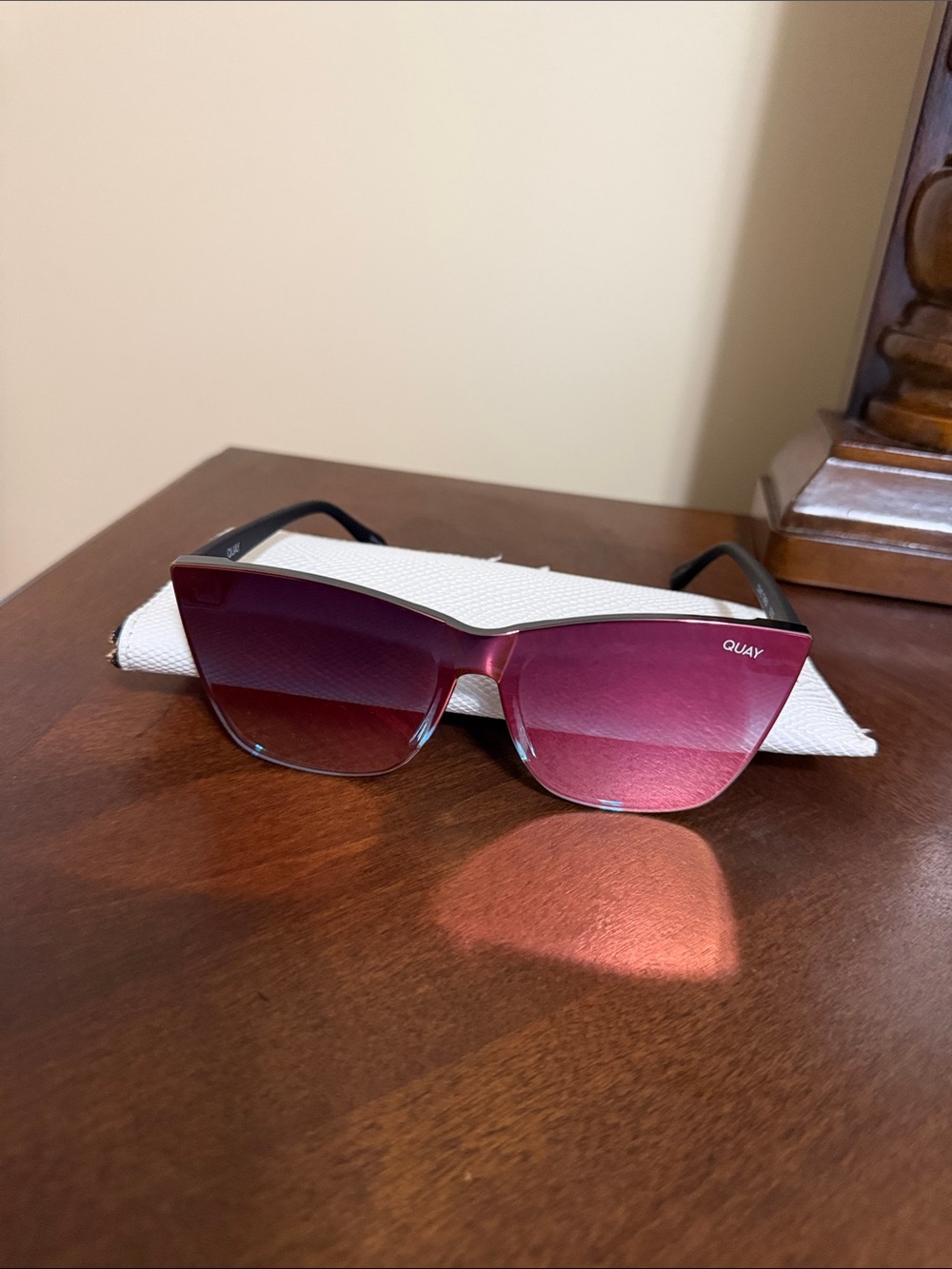 Quay Australia Pink Gradient Cat-Eye Sunglasses with Black Temples